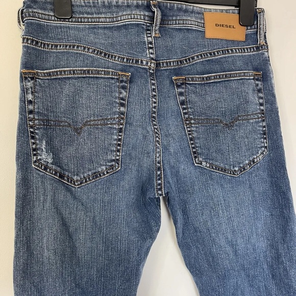 Mens Diesel Industry Buster Jeans W30 L32 Blue Stretch Slim Tapered Distressed - Picture 4 of 7